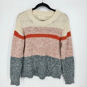 Lou & Grey for Loft Colorblock‎ Striped Knit Sweater Size S
